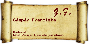 Gáspár Franciska névjegykártya